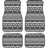 874 Universali Tappetini Auto, Etnico In Bianco E Nero Con Texture A Strisce Ornamentali Tappetini Per Auto Compatibili Tappeti Auto Lavabile Tappetino Gomma Per Camion Auto Veicolo