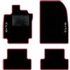 QUEMAR Tappetini Auto compatibili con Renault Clio III e Grandtour 2005-2012/Kit Tappeti Moquette e Gomma su Misura (Set 2 Anter.+ 2 Poster.)/Ricami e Colori Personalizzati (2 Ricami, Bordo Fucsia)