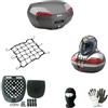 farbrothersonline BAULETTO VALIGIA E46N RIVIERA CATARINFRANGENTI ROSSI+KIT MONTAGGIO+TAPPETO ANTIVIBRANTE+PIASTRA PER PORTAPACCHI MOTO-SCOOTER 2 CASCHI GRANDI COMPATIBILE CON VOGE VALICO 800DS RALLY