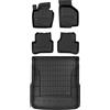 MOTOS Set di tappetini in gomma e tappetini per il bagagliaio per Volkswagen Passat B7 2010-2014 Migliorare il comfort di viaggio con tappetino antiscivolo auto 3D- tappetini per tutte le stagioni aut