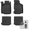FROGUM ProLine 3D Set Esclusivo di tappetini auto per SEAT Leon I 99-05, per Toledo II 99-04, per Škoda Octavia I 96-10, per Volkswagen Golf IV 97-06, per New Beetle 98-10 | Bordini più alti