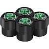Generico 4 Valvole Pneumatici Compatibili Per ALFA ROMEO 147 156 159 Giulietta Giulia Stelvio Mito 4C con Logo Quadrifoglio Verde