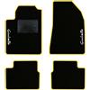 QUEMAR Tappetini Auto per Alfa Romeo Giulietta, Bordo Giallo, 2 Ricami | 2010-2016 / Kit Tappeti Moquette e Gomma su Misura / Set 2 Anteriori + 2 Posteriori / Ricami e Colori Personalizzati