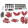 HJKDSZ Accessori moto Carena Bulloni Kit Corpo Fissaggio Pinze Viti Per tmax 500 tmax500 t max 500 TMAX 530 2001-2016 elementi fissaggio assortiti(rosso)