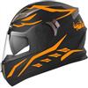 Decalart Kit 19 Adesivi Casco elmetto moto universali valigia pc - Toro corna bull strisce fasce stickers strips decalcomanie stickers casco Cod.L120 (037 Arancio FLUO)