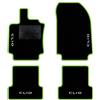 QUEMAR Tappetini Auto per Renault Clio IV, Bordo V.Acido, 4 Ricami | 2012-2019 / anche Grandtour / Kit Tappeti Moquette e Gomma su Misura / Set 2 Anteriori + 2 Post./ Ricami e Colori Personaliz.