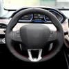 INXKED Coprivolante per Peugeot 208/2008 2014-2018, Volante in Treccia, Pelle Cucita A Mano, Black Line