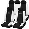 Rebeca Shop Coprisedili auto universali Made in Italy - Racing - schienali posteriori con 2 zip - airbag compatibili in vari colori made in Italy (Nero/Bianco AP)