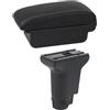 kjjukrhfs Poggia braccio Auto Per Fiat 500 Box Portaoggetti Centrale Per Bracciolo Auto Dedicato, Rialzato E Retrofit Bracciolo console centrale(B white line 3USB)