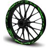 Finest Folia Set completo di 16 adesivi per cerchioni per moto e auto, design Future, adesivi completi per cerchioni per 15, 16, 17, 18, 19 pollici MR017 (Neon Verde, Lucido)