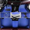 Romanbin Tappetini Auto Su Misura Pelle PU Nero Antiscivolo, Blu | Su misura per oltre il 98% dei modelli. Pelle PU ecologica, impermeabile e senza odori. Inserisci modello dopo l'acquisto!