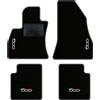 QUEMAR Tappetini Auto compatibili con 500L / Kit Tappeti in Moquette e Gomma su Misura (Set 2 Anteriori + 2 Posteriori)/ Ricami e Colori Personalizzati (Bordo Antracite, 4 Ricami)