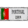XVBCDFG Copertura targa Portogallo Casa parete Automobile Bar Garage Decorazione grotta uomo Portatarga personalizzato Paese Souvenir Vintage Rustico Metallo antiruggine Targa auto in metallo 6 X 12 pollic
