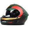 BHR Casco Integrale Moto con Doppia Visiera 814 RIDE | Casco Moto Integrale Omologato ECE con Visiera Doppia Antigraffio | Casco Moto Donna/Uomo con Sgancio Micrometrico | Green Storm (Opaco) | XS