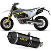 MOTOTOPGUN arrow 72623akn+72175pd, terminale e raccordo, impianto semi-completo omologato open race-tech alluminio nero, con fondello carbonio, compatibile con moto husqvarna 701 enduro 2023 mototopgun