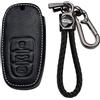 WUZUTU Custodia per chiave auto, in pelle, compatibile con Audi A3 A4 A5 A6 A7 A8 Q5 Q7 Q8 S4 S5 S6 S7 R8 RS4 RS5 RS6 RS7 TT TTS TTRS E-Tron Quattro telecomando cover protettiva, Tpy A Nero, Tpy A