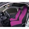 Rebeca Shop® Coprisedili Anteriori compatibili per Smart fortwo, prima, seconda e terza serie, W450 W451 W453, Set di 2 foderine banda centrale colorata (Fucsia/Nero, Smart Fortwo)