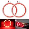 Générique Generico 1 coppia di luci LED Angel Eyes 80 mm 63SMD COB, rosse, con copertura, per fari auto, anello luminoso, decorazione DRL, DC 12 V M (80 mm, rosso)