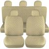 Susy Shop Coprisedili Auto Universali, Anteriori e Posteriori, Compatibilità Universale Montaggio Semplice (Set Completo, Beige)