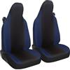 Susy Shop Coprisedili Auto Compatibili Per Smart fortwo, 450 451 e 453, Set 2 Fodere Anteriori, Realizzate In Tessuto Policotone (Nero/Blu Scuro)