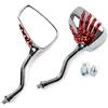 A-Pro Coppia Specchietti Retrovisori Scooter Specchi Moto Custom Rossi DX+SX 8+10mm