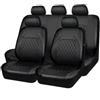ZXBL 9 Pezzi Auto Set Coprisedili per Honda HRV 2015-2018, Set Copri-Sedile Accessori Auto Interno per Anteriori e Posteriori,A-Black