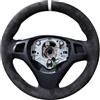 VOALVT Coprivolante Per BMW Per M Per Sport Per M3 E90 E91 E92 E93 E87 E81 E82 E88 Per X1 E84 Coprivolante Per Auto In Pelle Scamosciata Antiscivolo(Light Blue Thread)