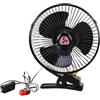 Junterone Ventilatore per Auto Oscillante Portatile A Bassa Rumorosità, Mini Elettrico 12V Nero.