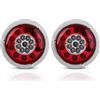EVTSCAN 2 pezzi tondo camion fanale posteriore rimorchio freno stop luci di svolta anello cromato 19 LED doppio colore