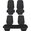 Susy Shop Coprisedile + Coprischienale Universale Auto, Protezione Sedili, Protector Comfort Cuscino Per Interni (Nero 7 Pezzi (Seduta+Schienale))