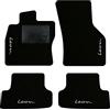 QUEMAR Tappetini Auto compatibili con Seat Leon IV KL anche eTSI dal 2020/ Kit Tappeti Moquette e Gomma su Misura (Set 2 Anter.+ 2 Poster.) / Ricami e Colori Personalizzati (4 Ricami, Bordo Nero)