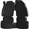 J&J AUTOMOTIVE Tappetini Auto in Gomma su Misura per Opel Corsa D 2006-2014, Set da 4 Pezzi, Bordo Alto 4 cm, Antiscivolo, Inodore, Colore Nero