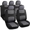 Rebeca Shop A20 Coprisedili Per Auto Universali | Modello Trapuntato | Set Fodere Anteriori e Posteriori | Zip (A20 Trapuntato Grigio)