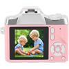 Annadue Fotocamera Digitale, Fotocamera per Vlogging da 48 MP con Messa a Fuoco Automatica con Zoom 18x e Stabilizzazione Elettronica Dell'immagine, Videocamera Compatta Inquadra e (Roseo)