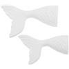OKUMEYR 2pezzi Decorazione Coda di Pesce in Gesso Bianco, Accessorio Fotografico Versatile per Scenografie e Organizzatore Multifunzionale per Feste e Occasioni Speciali