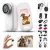 DOLLRANK Mini fotocamera 4K con audio, piccola action camera portatile con pollice con modalità ritratto e ampia, perfetta per casa, lavoro, all'aperto e registrazione di sicurezza personale