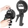 Tonysa Supporto per Staffa Tipo S con Attacco Bowens, Supporto per Staffa Impugnatura Portatile, Staffa Pieghevole Tipo S con Espansione Foro Ombrello per Flash Snoot Softbox