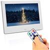 Silcryal Cornice digitale da 7 pollici con display TFT con telecomando, schermo 16:9, lettore con sveglia e calendario, adatta a vari scenari (White)