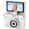 VBESTLIFE Fotocamera Digitale retrò, Videocamera Portachiavi Formato Pollice con Schermo Ribaltabile a 180° da 1,47 Pollici e Filtri Creativi, Piccola Fotocamera Vlog da Viaggio (WHITE)