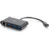 C2G Adattatore USB, hub USB, adattatore Ethernet con alimentazione, 3 porte, nero, cavi per andare 29747
