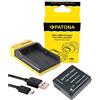pabuTEL-Bundle Set 2 in 1 Slim caricatore + batteria per Panasonic Lumix TZ81 TZ91 e LX100 - compatibile con batteria Panasonic DMW BLG10 / BLG10E - Base di ricarica con microUSB