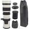 Akozon Telescopio con Obiettivo Zoom con Messa a Fuoco Manuale F8.316 da 420800mm per Fotocamera con Montaggio EFS (WHITE)