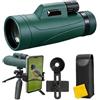 BestCustomSt Monocolo zoom 12 x 50 con supporto per telefono cellulare, impermeabile, per adulti, birdwatching, escursionismo, caccia, campeggio, viaggi, verde