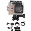 PolyGen 12MP Full HD Camera for Sports Recording with a 2.0 Inch LCD Display and 90 Minute Battery Life, Includes Full Action Camera Accessories Kit (Gold)