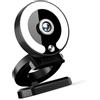 FROMCEO Messa a fuoco automatica 4K Webcam Con Touch Control Anelli Luce Rotazione di 360 Gradi Integra In Microfono Cancellazione Del Rumore Spine USB Gioca Per PC Desktop Plug E Play Webcam Per PC