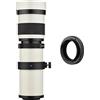 Andoer Fotocamera MF Super teleobiettivo Zoom F / 8.3-16 420-800 mm Montatura T con anello di adattamento di ricambio universale 1/4 di filo per fotocamere con montatura EF EOS 80D 77D 70D 60D