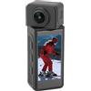 Asixxsix Fotocamera Corpo 4K, Mini Action Cam con Obiettivo Rotante a 270°, Schermo da 1,97 Pollici e Stabilizzazione EIS, Videocamera POV Impermeabile IP65 per Immersioni, Ciclismo