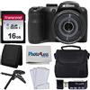 PHOTO4LESS Kodak PIXPRO AZ255 - Fotocamera digitale (nero) + custodia per fotocamera Point & Shoot + scheda di memoria Transcend da 16 GB + lettore di schede USB + treppiede da tavolo + accessori