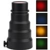Yctze Kit Snoot Conico Lamplet con Griglia Cellulare - 5 Filtri Colorati Luci Fotografiche Inferiori a 250 W, Modificatore di Capelli, Accento Ed Effetti di Retroilluminazione per Torcia Portatile