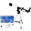 RENYUEH Telescopio da viaggio per osservare le stelle per adulti, telescopio rifrattore astronomico da 40 mm con treppiede regolabile, HD professionale con visione notturna a bassa luminosità,